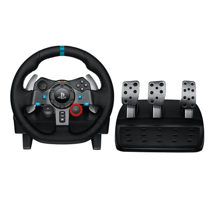 Logitech G29 Driving Force Racing Wheel and Floor Pedals, Real Force Feedback, Stainless Steel Paddle Shifters, Leather Steering Wheel Cover for PS5, PS4, PC, Mac