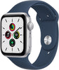 New Apple Watch SE (GPS, 44mm) - Silver Aluminum Case with Abyss Blue Sport Band