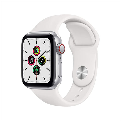 New Apple Watch SE (GPS + Cellular, 40mm) - Silver Aluminium Case with White Sport Band-Let’s Talk Deals!