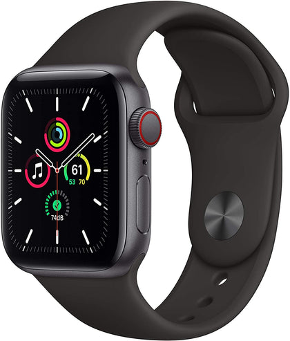 New Apple Watch SE (GPS + Cellular, 40mm) - Space Gray Aluminum Case with Black Sport Band-Let’s Talk Deals!