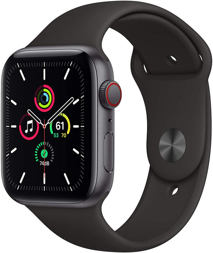 New Apple Watch SE (GPS + Cellular, 44mm) - Space Gray Aluminum Case with Black Sport Band-Let’s Talk Deals!