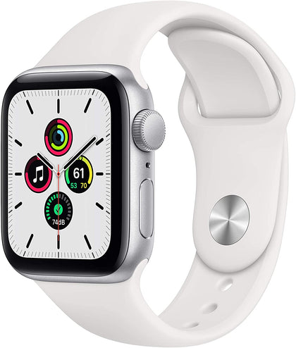 New Apple Watch SE (GPS, 44mm) - Silver Aluminum Case with White Sport Band-Let’s Talk Deals!