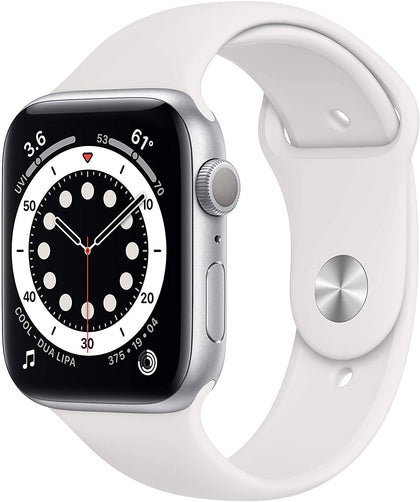 New Apple Watch Series 6 (GPS, 44mm) - Silver Aluminum Case with White Sport Band-Let’s Talk Deals!
