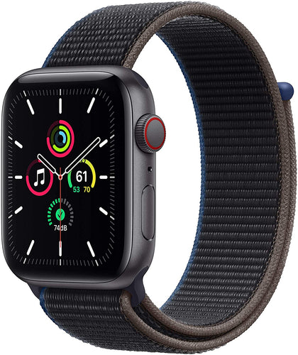 New Apple Watch SE (GPS + Cellular, 44mm) - Space Gray Aluminum Case with Charcoal Sport Loop-Let’s Talk Deals!