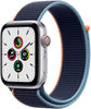 New Apple Watch SE (GPS + Cellular, 44mm) - Silver Aluminum Case with Deep Navy Sport Loop