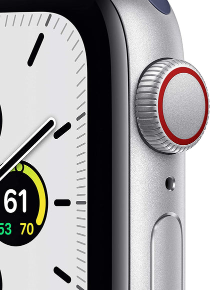 New Apple Watch SE (GPS + Cellular, 40mm) - Silver Aluminum Case with Deep Navy Sport Loop-Let’s Talk Deals!