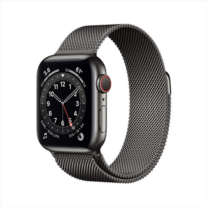 Apple Watch Series 6 (GPS + Cellular, 44mm) - Graphite Stainless Steel Case with Graphite Milanese Loop-Let’s Talk Deals!