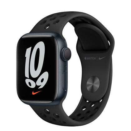 Apple Watch Series 7 - 45mm (GPS) Midnight Aluminum Case with Anthracite/Black Nike Sport Band