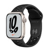Apple Watch Series 7 - 41mm (GPS) Starlight Aluminum Case with Nike Sport Band Anthracite/Black