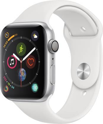 Apple Watch Series 4 (44 mm) GPS+Cellular Silver Aluminium Case with White Sport Band