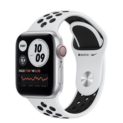 Apple Watch Series 6 Nike GPS + Cellular, 40mm Silver Aluminium Case with Pure Platinum/Black-Let’s Talk Deals!